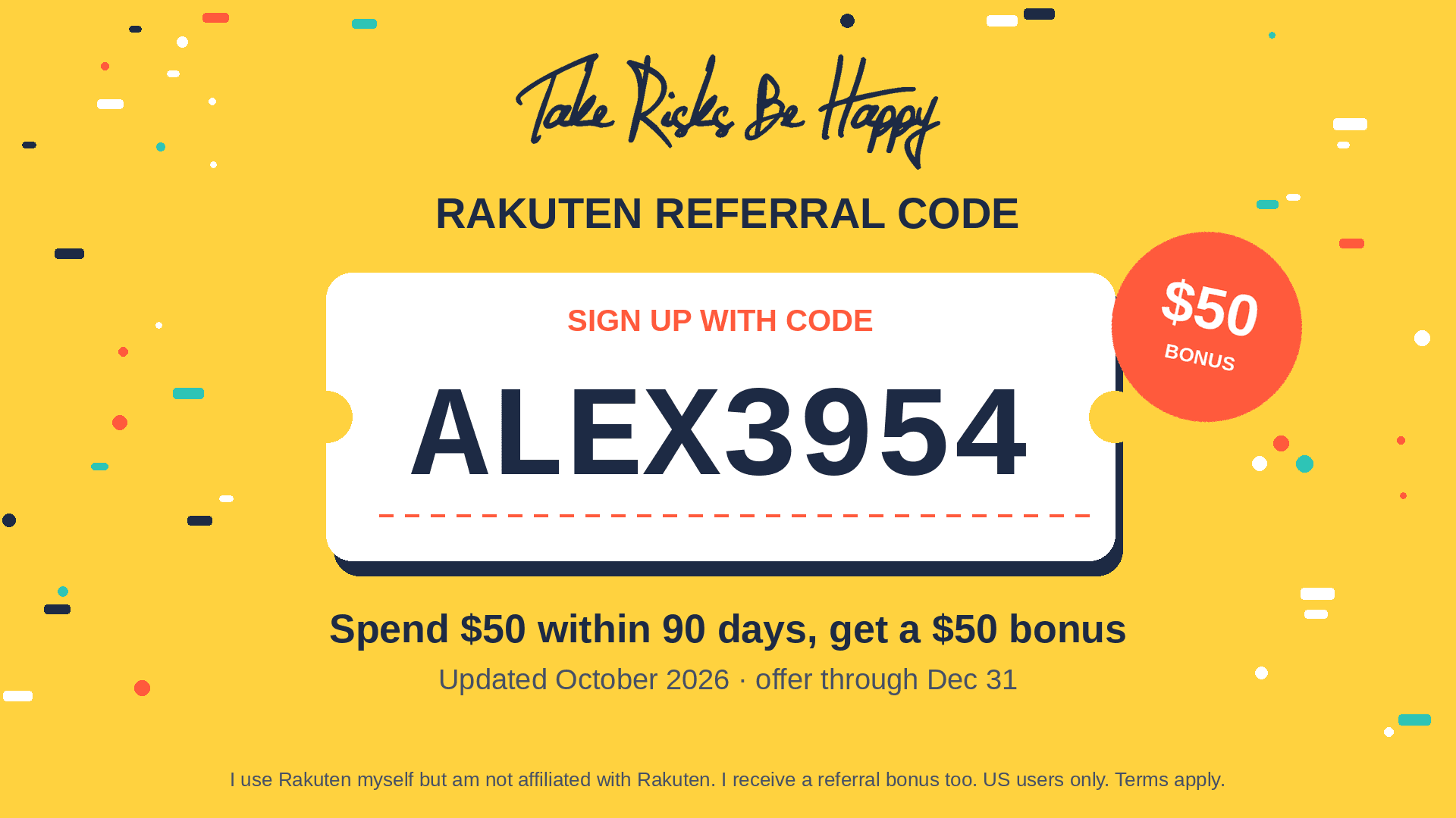 Rakuten Referral Code 2026: Review + $50 Sign-Up Bonus + Updates!